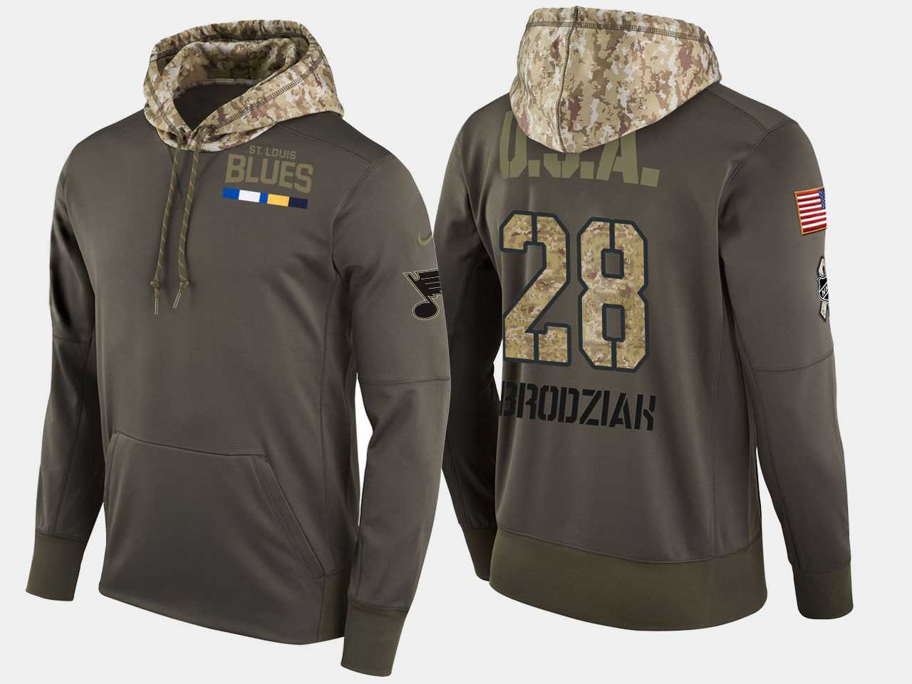 Nike Blues 28 Kyle Brodziak Olive Salute To Service Pullover Hoodie,We sell and wholesale Nike Blues 28 Kyle Brodziak Olive Salute To Service Pullover Hoodie on line form chian!